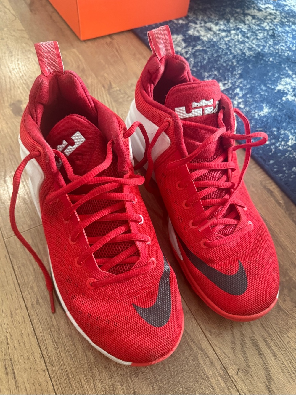 Nike Red Athletic Sneakers with Black Swoosh